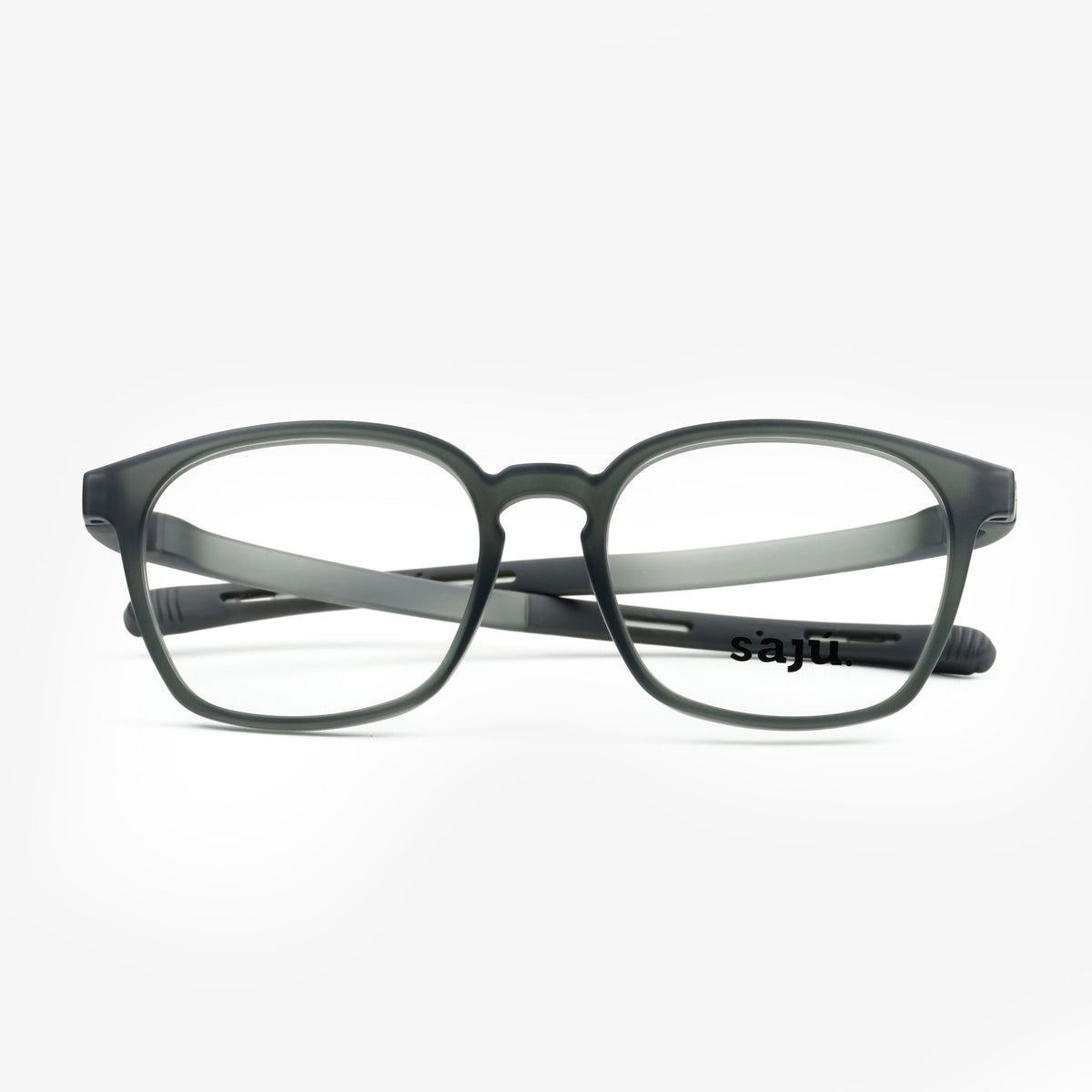 Canopy Gravel Formuladas — montura formulada cuadrada de Sajú en TR90 negro grava con sistema Grip