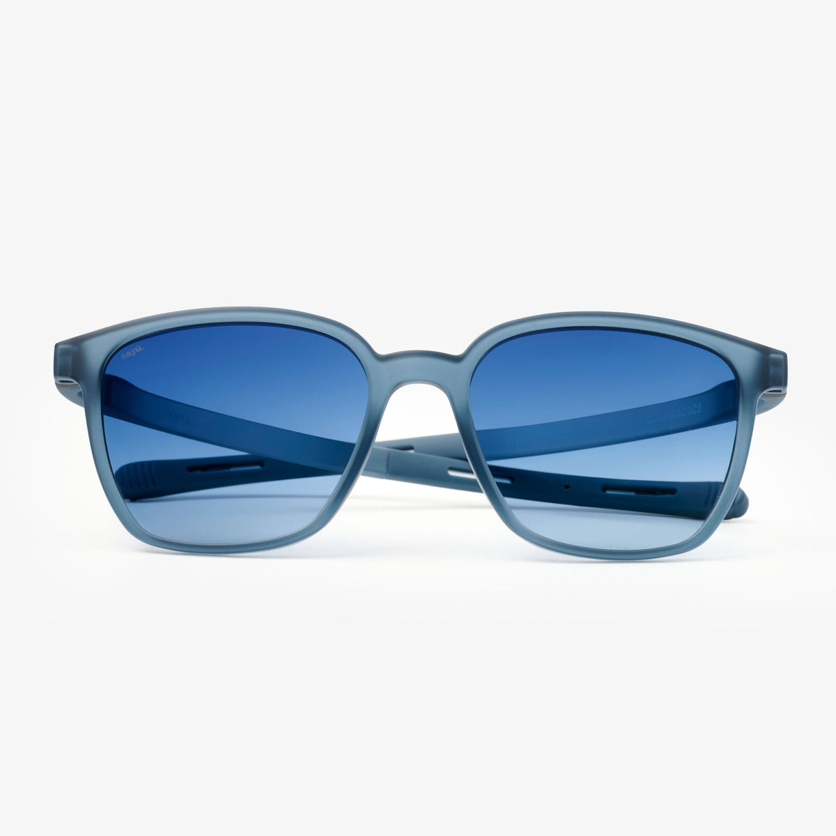 Cumbre Denim — gafas de sol cuadradas compactas de Sajú en TR90 azul denim con sistema Grip