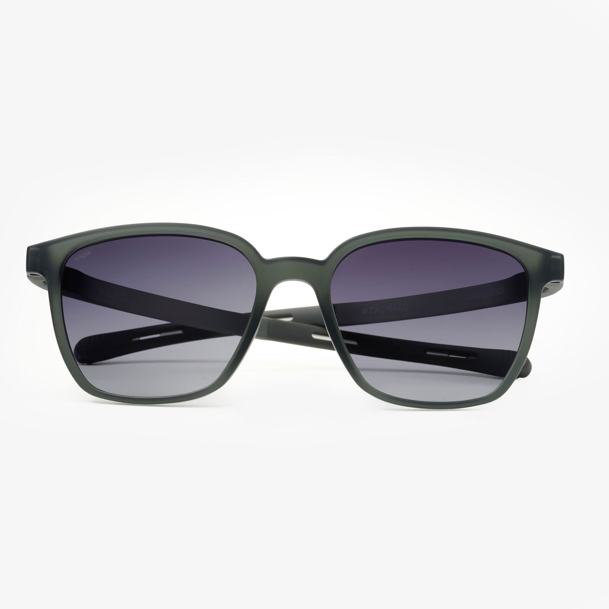 Cumbre Gravel — gafas de sol cuadradas compactas de Sajú en TR90 negro grava con sistema Grip