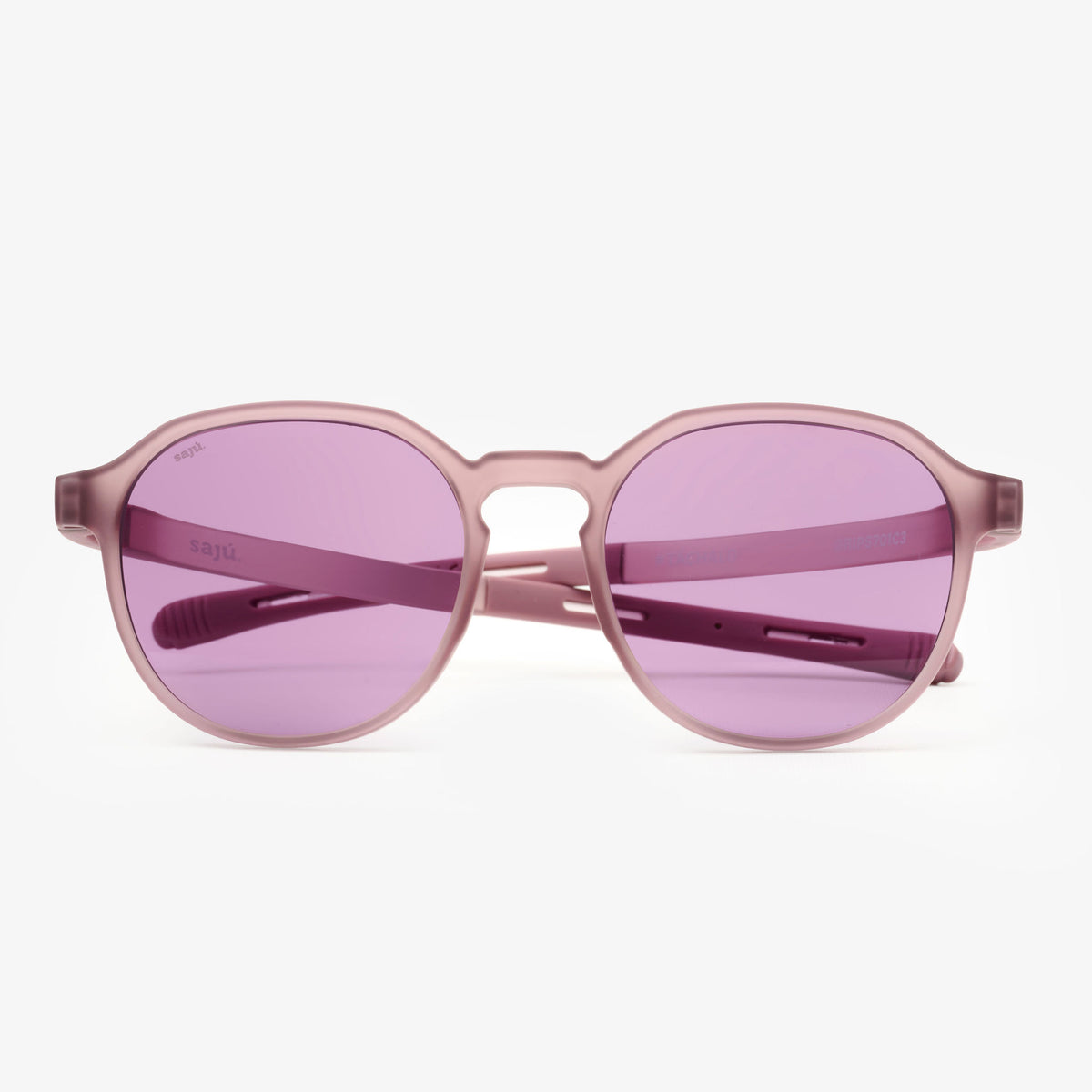 Rocka Sangría — gafas de sol redondas de Sajú en TR90 vinotinto con sistema Grip