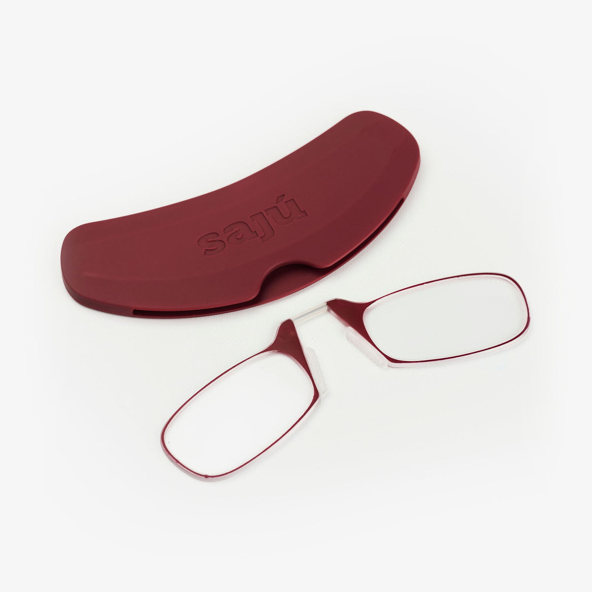 Phone Glasses Burgundy: estuche adhesivo y gafas de lectura con lentes de policarbonato