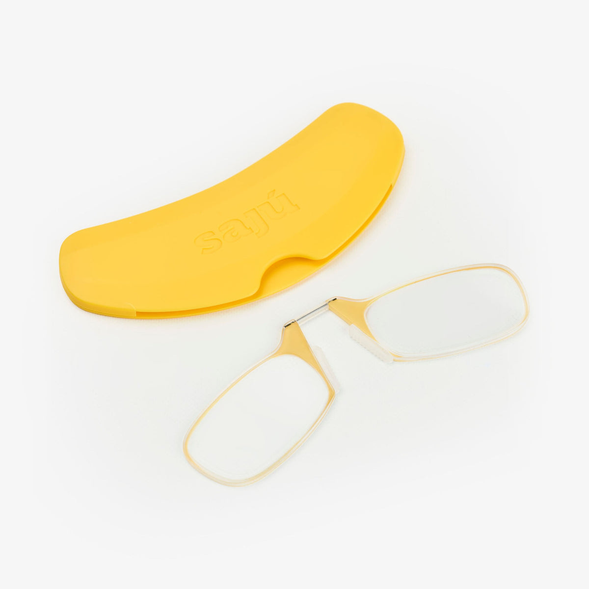 Phone Glasses Yellow: estuche adhesivo y gafas de lectura con lentes de policarbonato