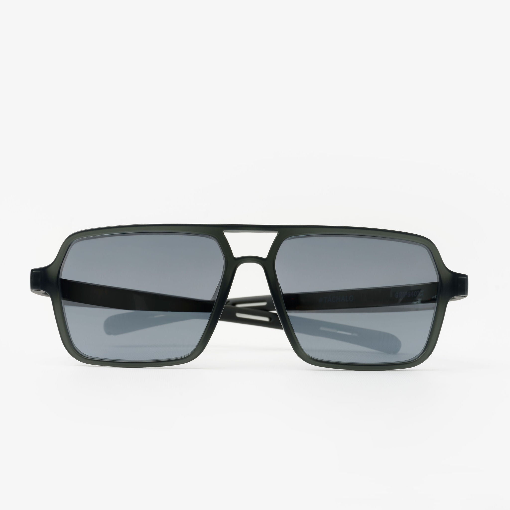 Trocha Gravel — gafas de sol cuadradas doble puente de Sajú en TR90 negro grava con sistema Grip