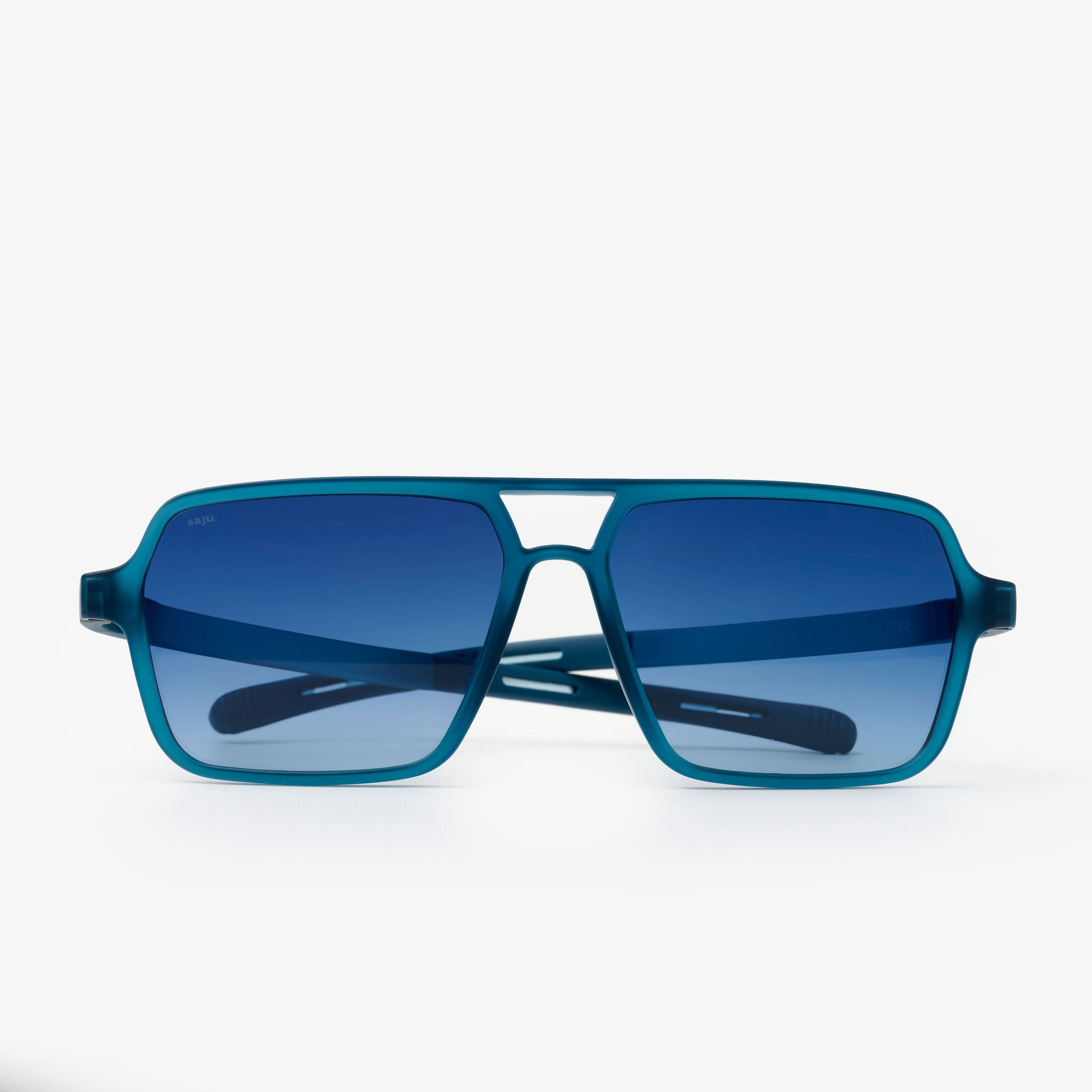 Trocha Índigo — gafas de sol cuadradas doble puente de Sajú en TR90 azul índigo con sistema Grip