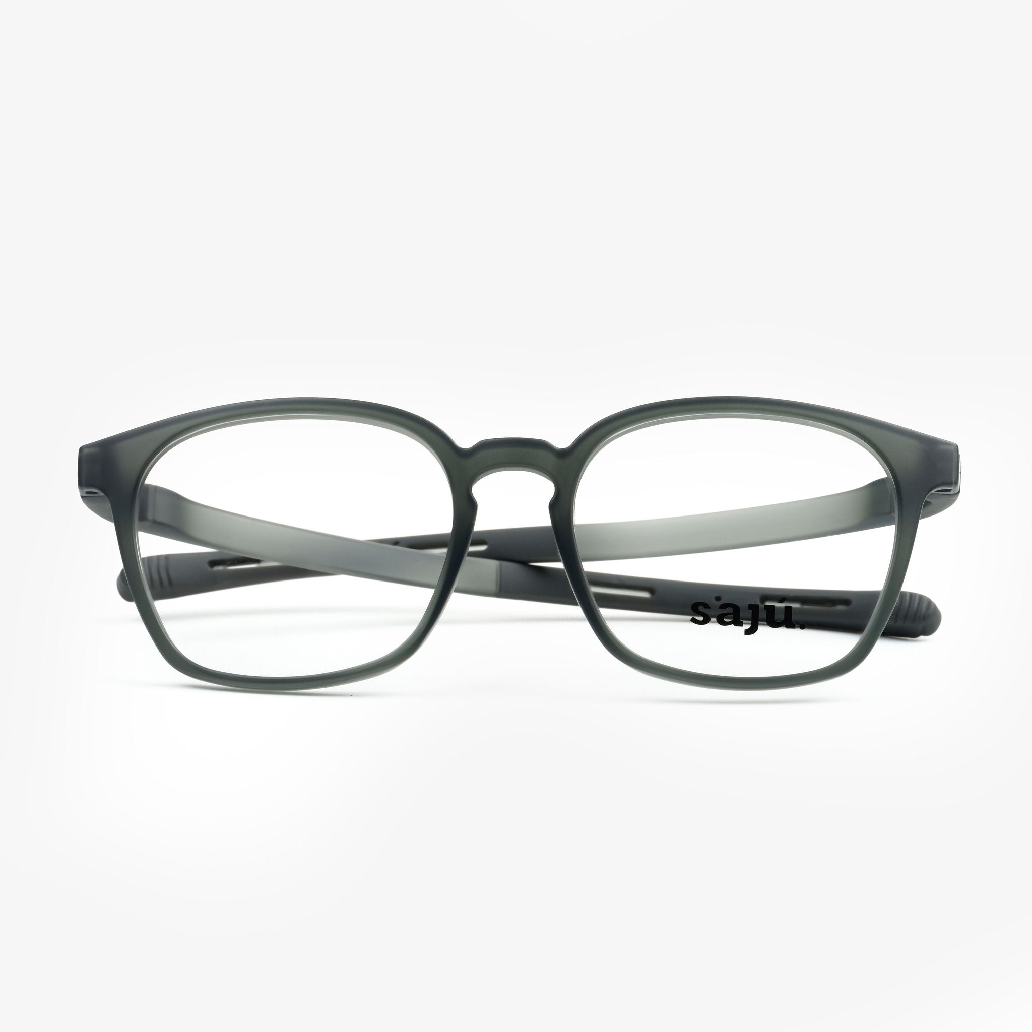 Canopy Gravel Formuladas — montura formulada cuadrada de Sajú en TR90 negro grava con sistema Grip