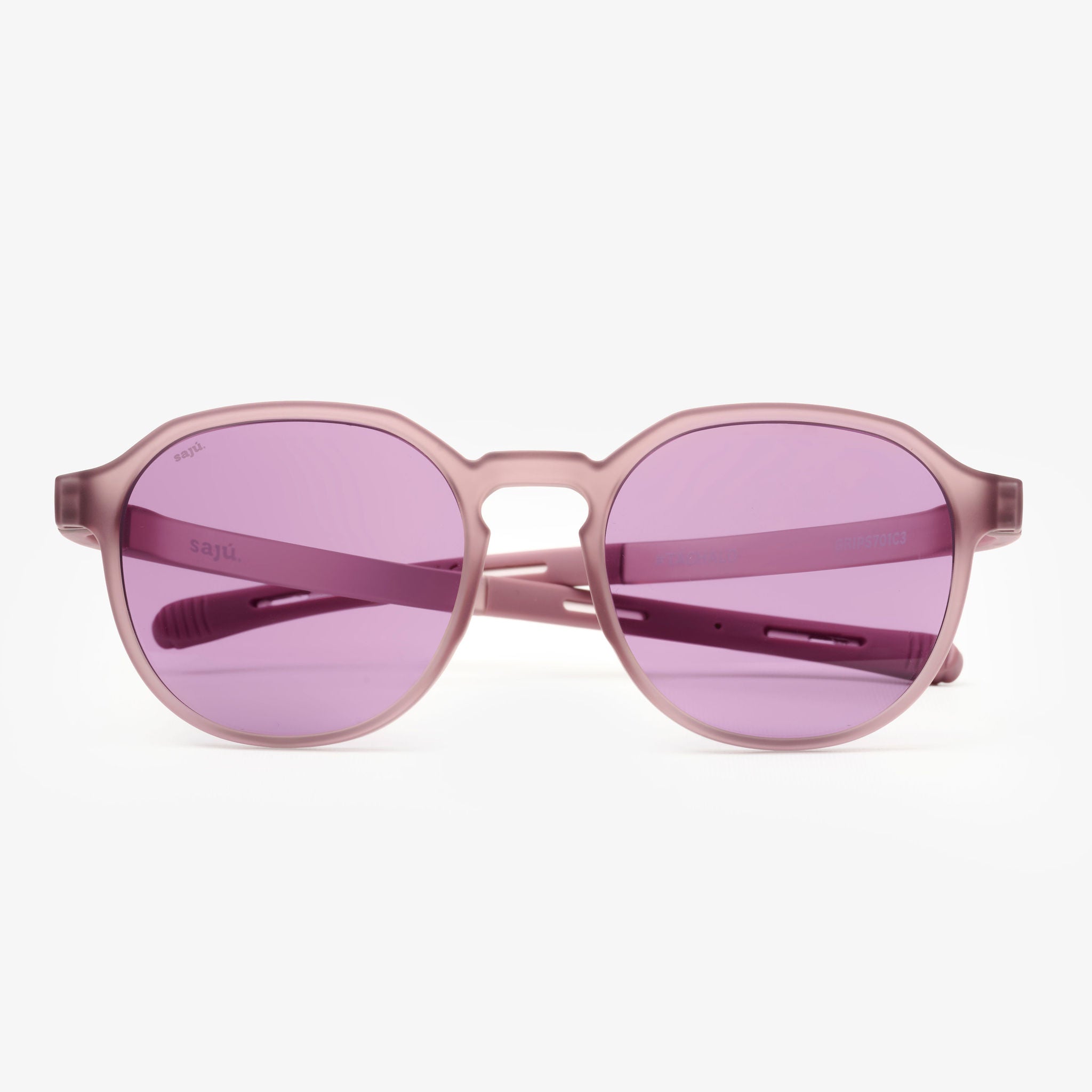 Rocka Sangría — gafas de sol redondas de Sajú en TR90 vinotinto con sistema Grip