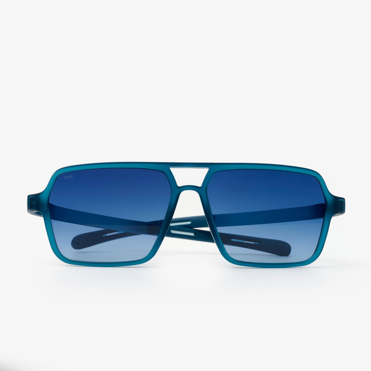 Trocha Índigo — gafas de sol cuadradas doble puente de Sajú en TR90 azul índigo con sistema Grip
