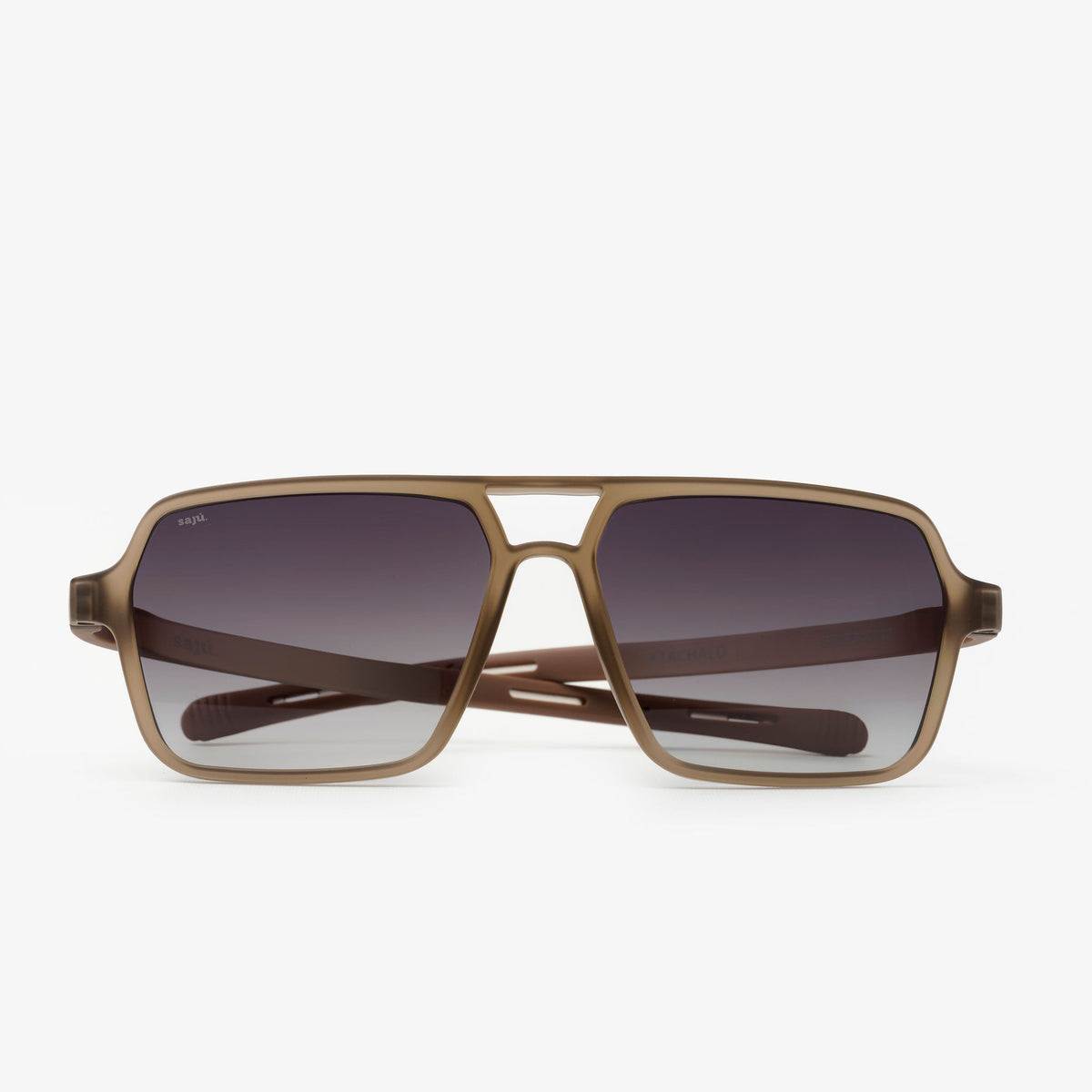 Trocha Camel — gafas de sol cuadradas doble puente de Sajú en TR90 camel con sistema Grip