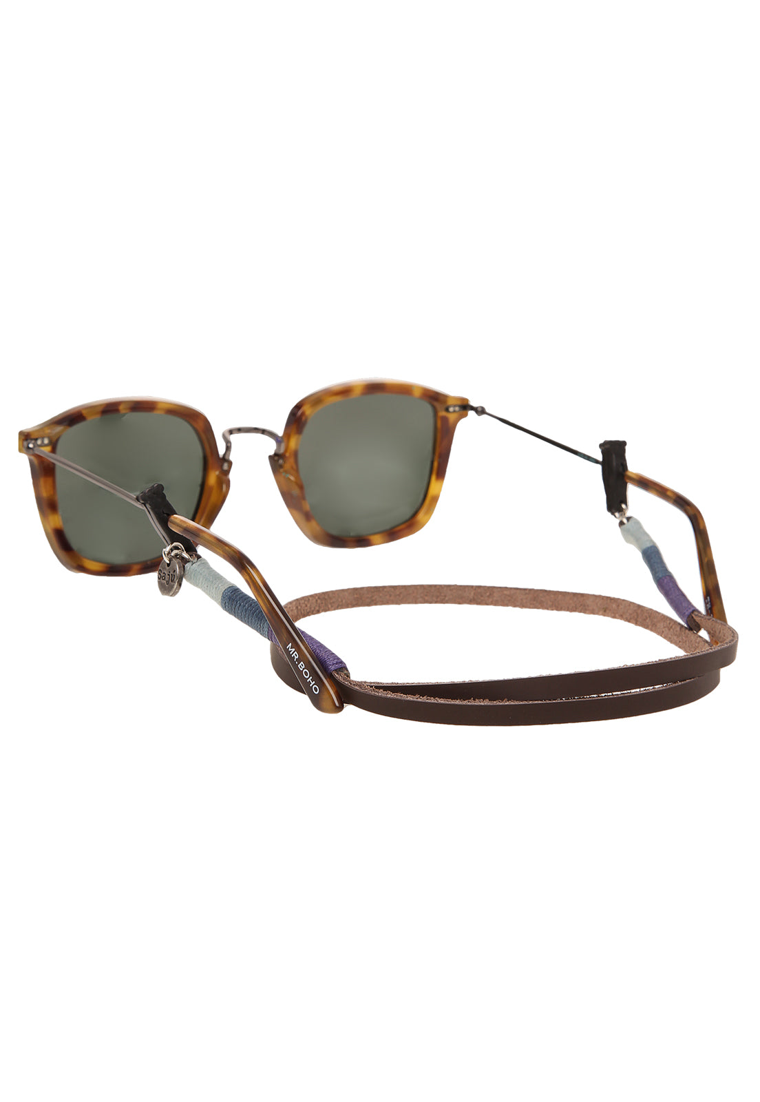 Cuelga Gafas Cuero Bordado