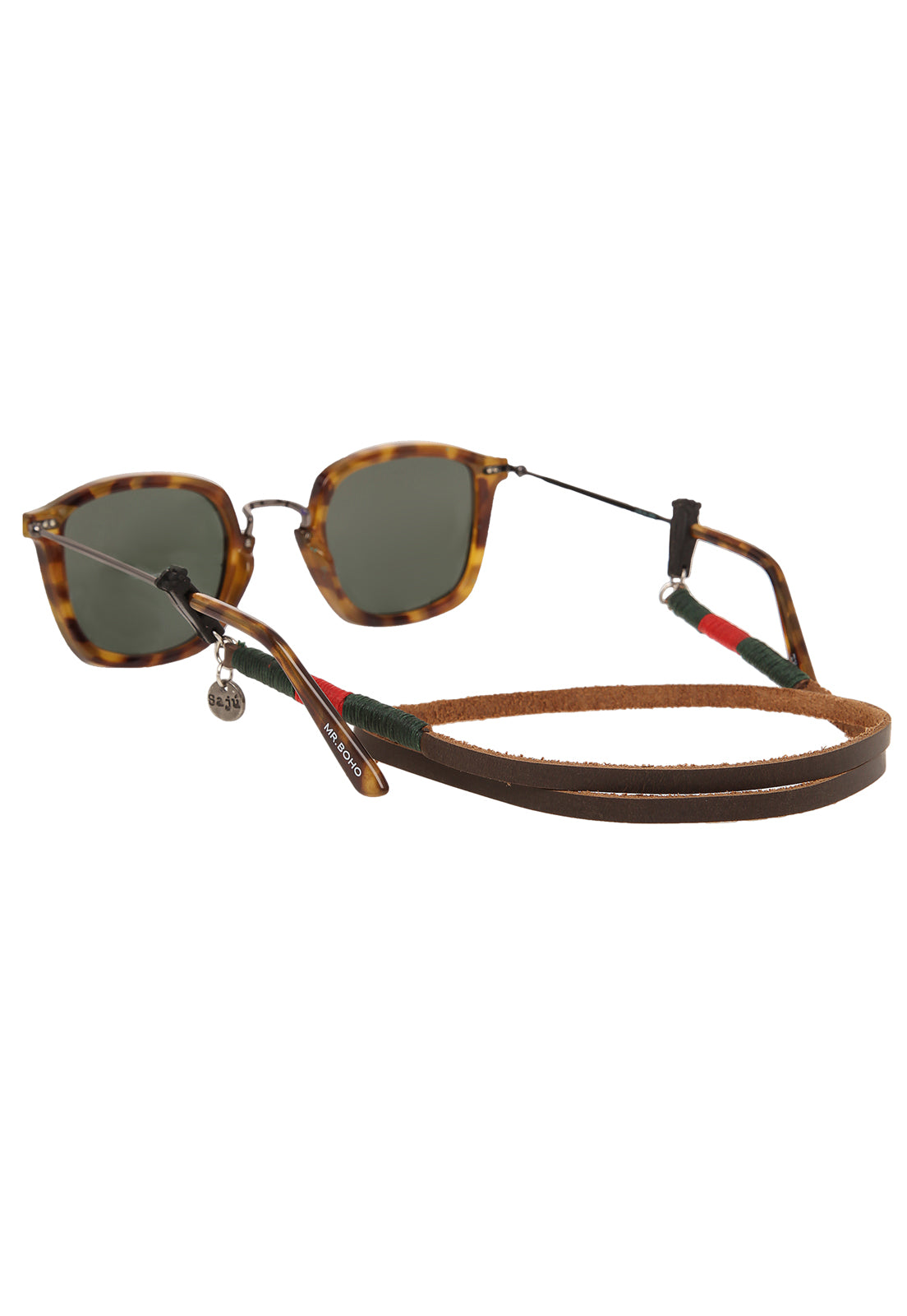 Cuelga Gafas Cuero Bordado